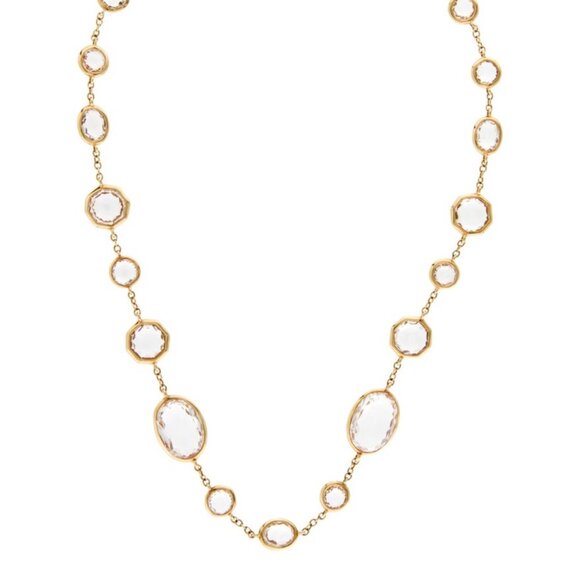 IPPOLITA 18K 750 YELLOW GOLD QUARTZ STATION NECKLACE - Picture 1 of 10